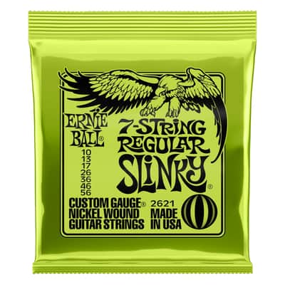 Ernie Ball Regular Slinky 2621 7 String Nickel Wound Electric Guitar Strings   10 56 Gauge image 1