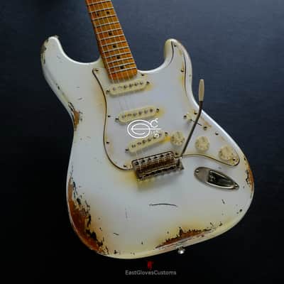 Fender Stratocaster Artist Series Jimi Hendrix Olympic White with Custom Hardcase Heavy Aged Relic image 8