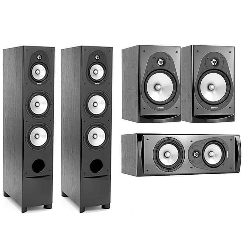 Energy Connoisseur CF-70 6.5" 300W 3-Way Floorstanding Speaker, Black with ENERGY CC-10 CENTER SPEAKER and ENERGY CB-20 BOOKSHELF SPEAKER image 1