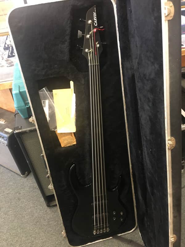 Carvin LB75F 92-94 Black Fretless 5 String Bass w/ Original Hard Shell Case image 1