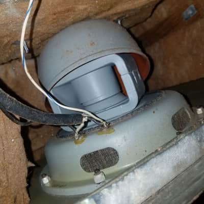 Jensen Federal Military speaker cab Projector Set AN/PFP-1 w/ Full-range P8P C5556 25 watt AlNiCo 8" 16 Ohm driver and cable 1954 - olive metal image 2