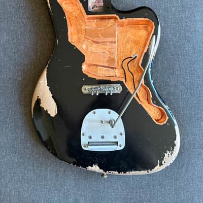 WARMOTH JAZZMASTER BODY • MJT BLACK NITRO RELIC • MASTERY BRIDGE & VIBRATO • NO PICKUPS image 11