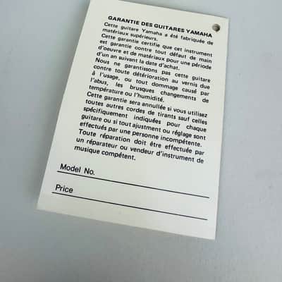 Yamaha Vintage Guitar Guarantee Hang Tag, European Market Only image 2