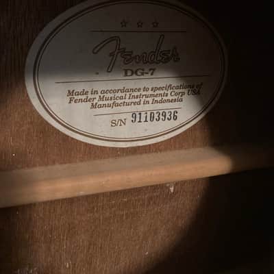 Fender DG-7 Acoustic Guitar - Natural image 3