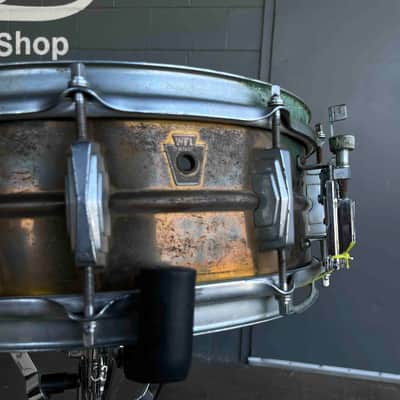 *RARE* 1958 WFL Super-Ludwig 5x14" 10-Lug Brass Snare Drum No. 401 with Internal Muffler image 3