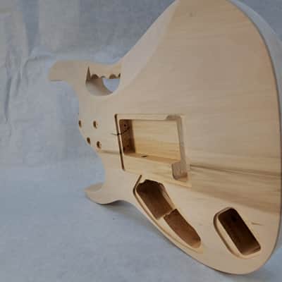 Unfinished 7 string guitar body, basswood, Universe style, rear route, HSH - B8a image 4