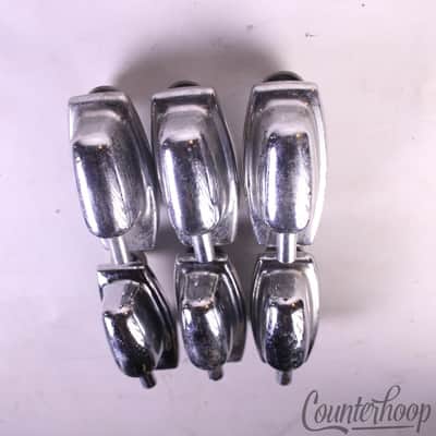 *Ludwig 6x Tom Drum Lugs Standard Model 60s-70s Set Chrome 1 11/16" USA Hardware image 2