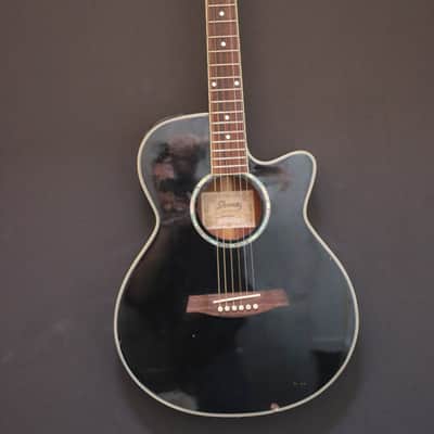 Ibanez AEG10-BK-14-02 Cutaway Acoustic Electric Ebony / Black image 2