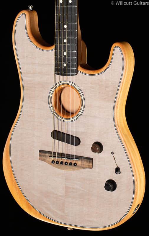 Fender American Acoustasonic Strat Transparent Sonic Blue Ebony Fingerboard (609) image 1