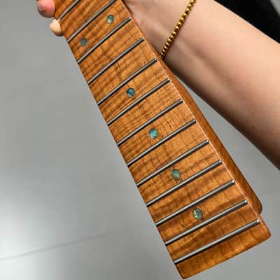 Bone nut Suhr Round-head stainless steel Roasted flame Maple Electric Guitar Neck 22 frets hole 10mm 12in image 1