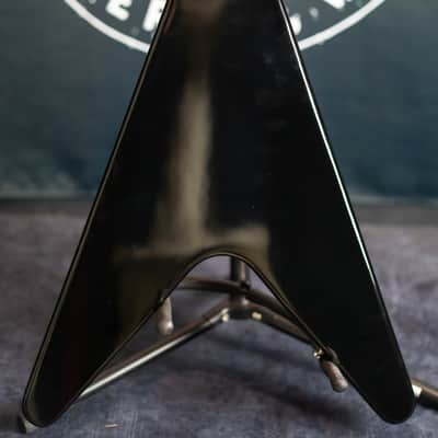 Eastwood Flying V Bass - Short Scale - Black w/OGB image 8