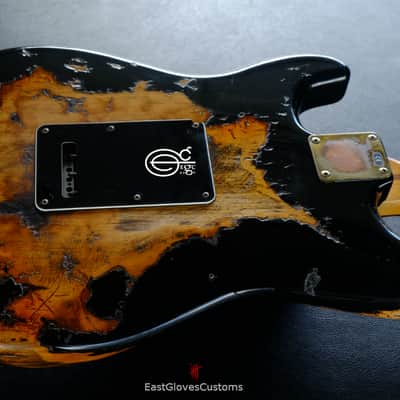 Fender Stratocaster FSR Paisley HSS Black/Gold Leaf Heavy Aged Relic (RARE) image 11