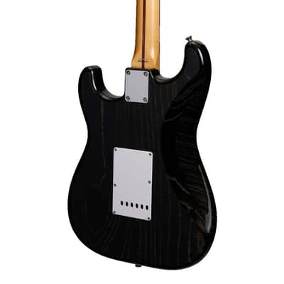 Tokai 'Vintage Series' AST-165 SEB ST-Style Electric Guitar Black/Golden Wood image 3