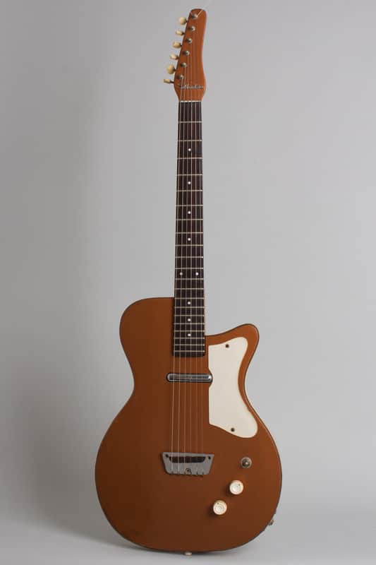 Silvertone Model 1417L Semi-Hollow Body Electric Guitar, made by Danelectro (1959), ser. #1049, black hard shell case. image 1