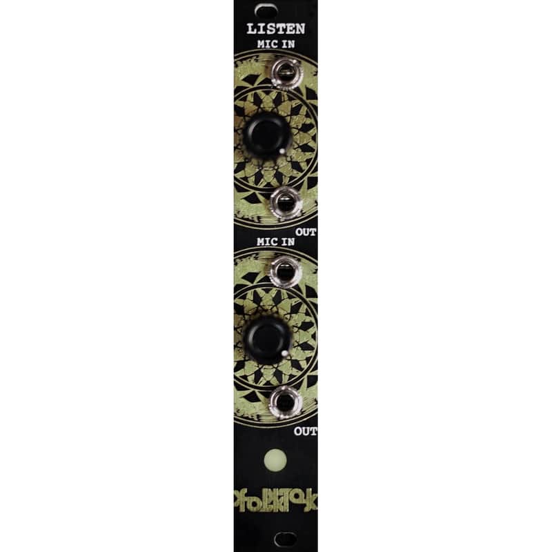 Folktek Modular Listen Eurorack Dual Mic-Preamp Module (Gold) image 1