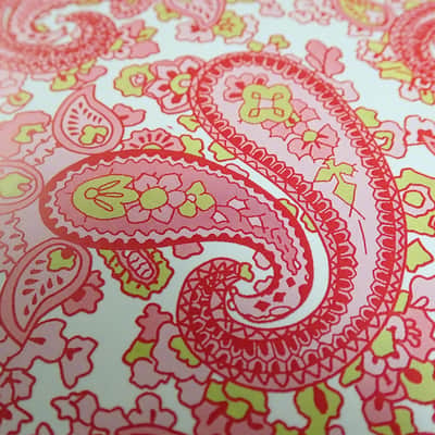 Luthitec Clear Backed Pink Paisley Paper Guitar Body Decal - 420x295mm image 1