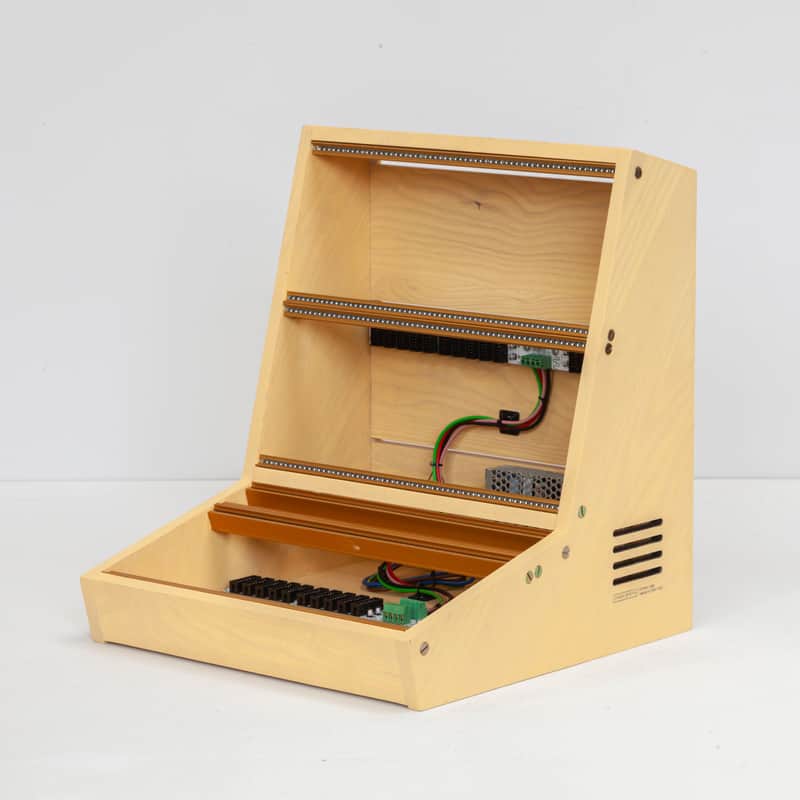 2 Many Synths 10U 60HP solid ash Eurorack case with YELLOW coloured linseed oil and GOLD rails 2024 - Yellow coloured linseed oil image 1