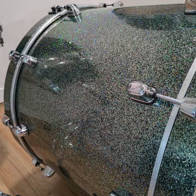 Tama Starclassic Maple 4 Piece Drum Set 1990s - RARE Blue Green Sparkle image 15