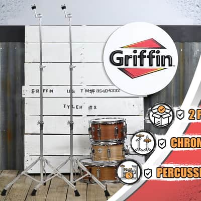 Griffin Straight Cymbal Stand (2 Pack) - Double Braced Legs, Slip-Proof Gear Holder Light-Duty for Mobile Drummers Percussion Drum Hardware Set for Mounting Crash, Ride & Splash Cymbals image 9