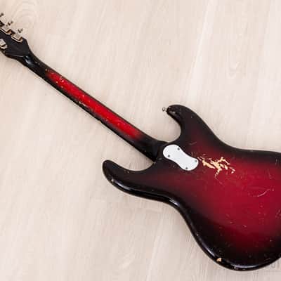 1964 Mosrite Ventures Model Vintage Guitar Red Sunburst w/ Vibramute, Case image 13