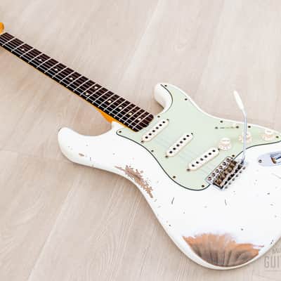 Fender Custom Shop 1961 Stratocaster Heavy Relic Aged Olympic White image 10