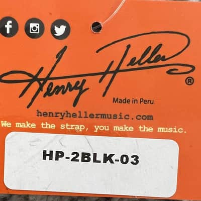 Henry Heller 2" Wide Adjustable Peruvian Guitar Strap, Made in Peru #HP-2BLK-03 image 5