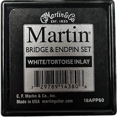 Martin White/Tortoise Inlay Bridge Pins image 2