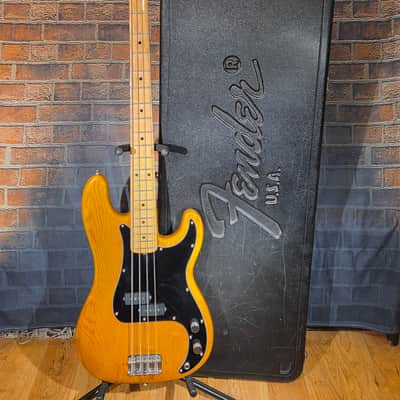 Vintage 1978 Fender Precision Bass Maple Fretboard Refinished Natural w/ OHSC image 1