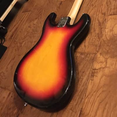 Vintage early 70's Univox Hi-Flier Bass Sunburst with Fitted Hard Case image 14