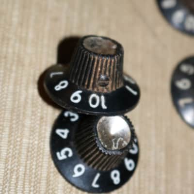 Vintage Original 1960s Fender Blackface Amp Control Knobs - Lot of 4 image 3