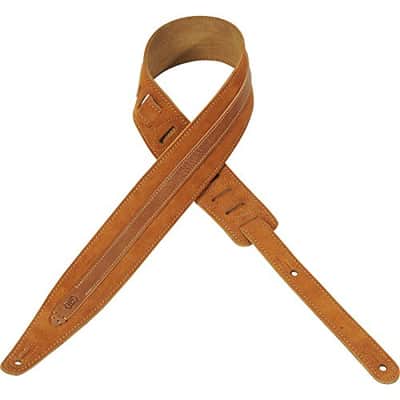 Levy's Leathers MS317BLA-HNY Hand-Brushed Suede Leather Guitar Strap, Honey image 2