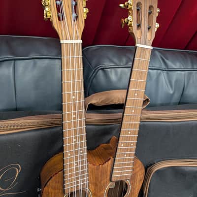 Ortega Hydra Double Neck Tenor Electric Ukulele - Natural Ovangkol w/Gigbag image 10