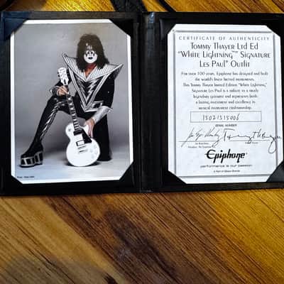 Epiphone Tommy Thayer Signature "White Lightning" Les Paul Standard 2015 - 2019 - Metallic White image 4