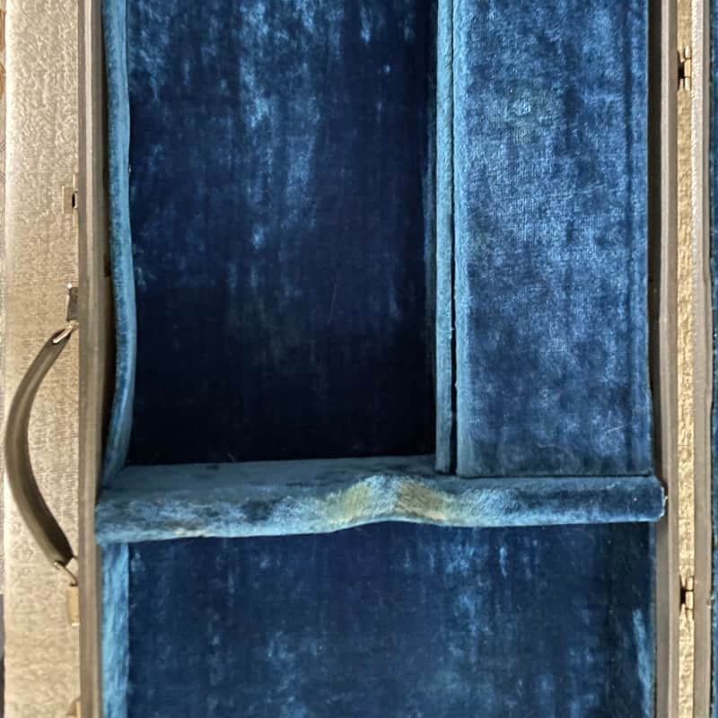 1960 s Epiphone Newport Hardshell Case Gray w Blue Interior