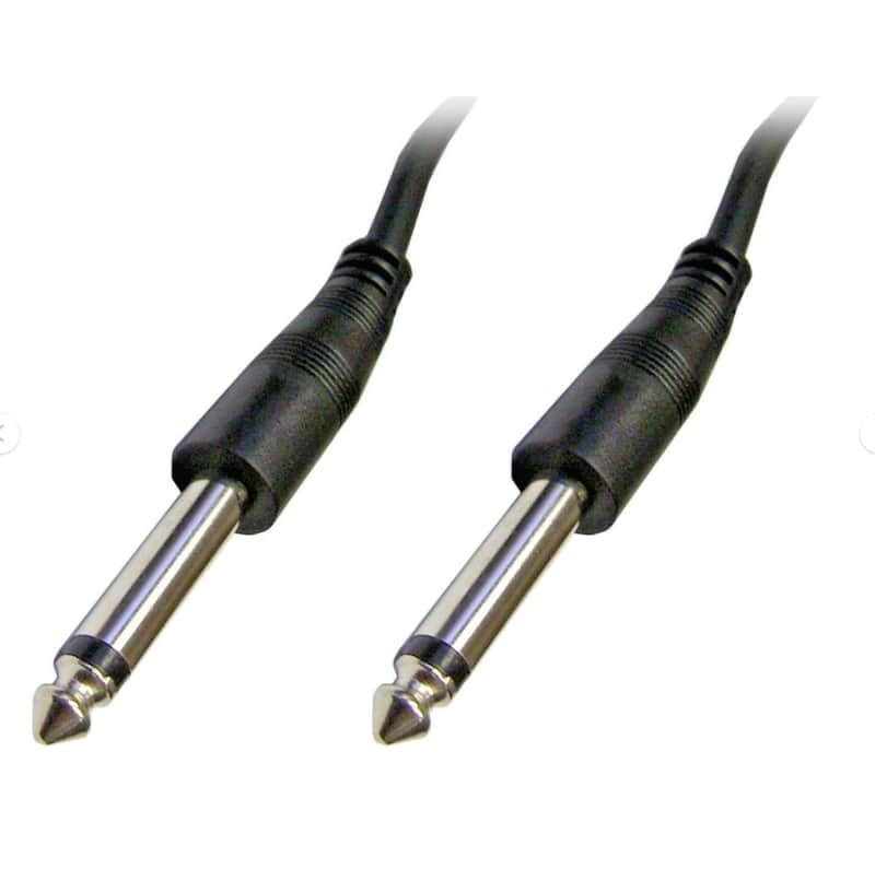 Unbranded 15FT 6.35mm 1/4" Mono TS Male to Male Audio Speaker Instrument Guitar Cable Cord - Black image 1