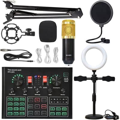 V8s Sound Card Suit Mobile Phone Sound Card Microphone Microphone Bracket Fill Light Sound Card Full Set Of Equipment image 10