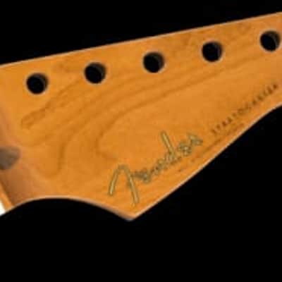 Fender Roasted Maple Vintera Mod 50's Stratocaster Neck, 21 Medium Jumbo Frets, 9.5", "V" Shape image 4