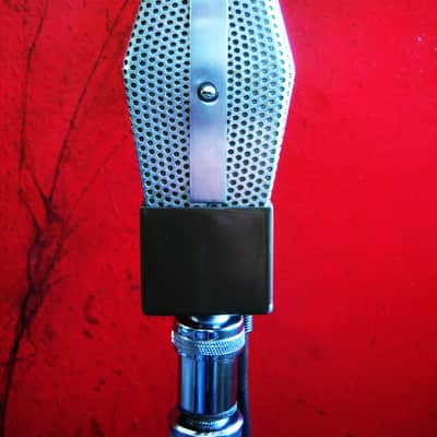 Vintage 1940's RCA 74-B Junior Velocity Ribbon Microphone w period Atlas DS-7 desk stand prop repair display image 15