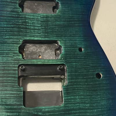 2013-14 Mexico Charvel San Dimas 2H Trans Blue Flame Guitar Body Floyd Ready (Excellent) image 4