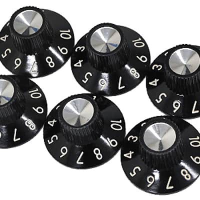 Genuine Fender Amplifier Parts - Amp Knobs, Skirted "1-10", Set of 6, Black image 1