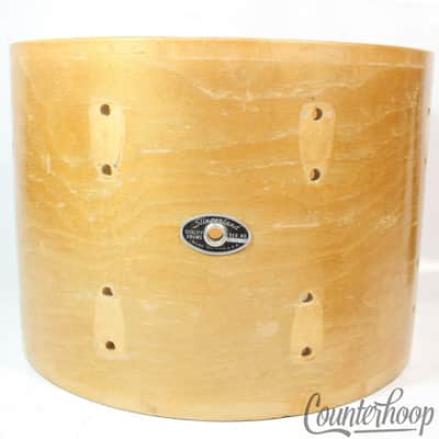 Slingerland 10x14"Tom Drum Shell 5Ply Natural Maple Black/White Niles Vintage70s image 2