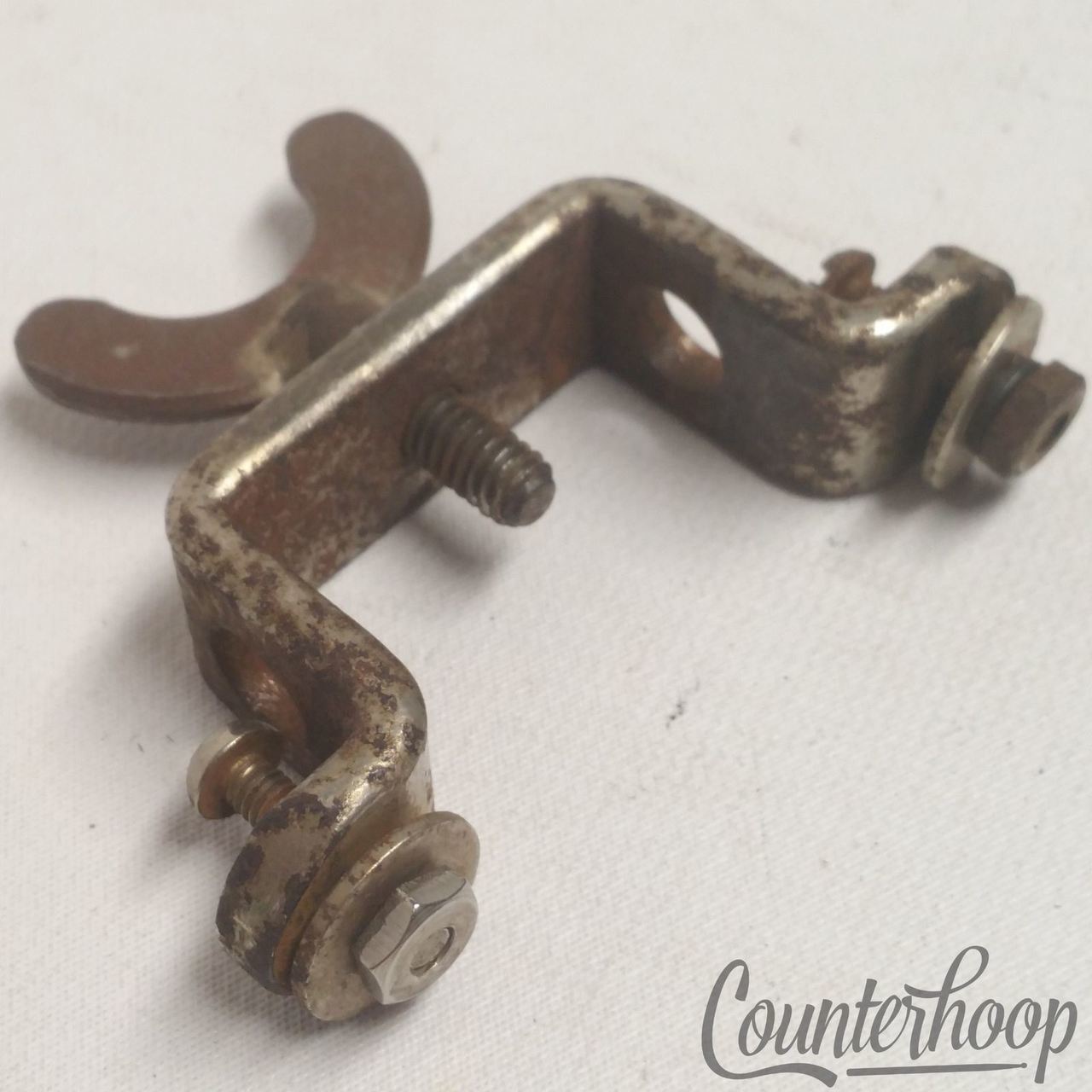 Leedy Floor Tom Leg Mount/Bass Drum Cymbal L-Arm Holder Nickel Vintage 30s-40s* — main photograph