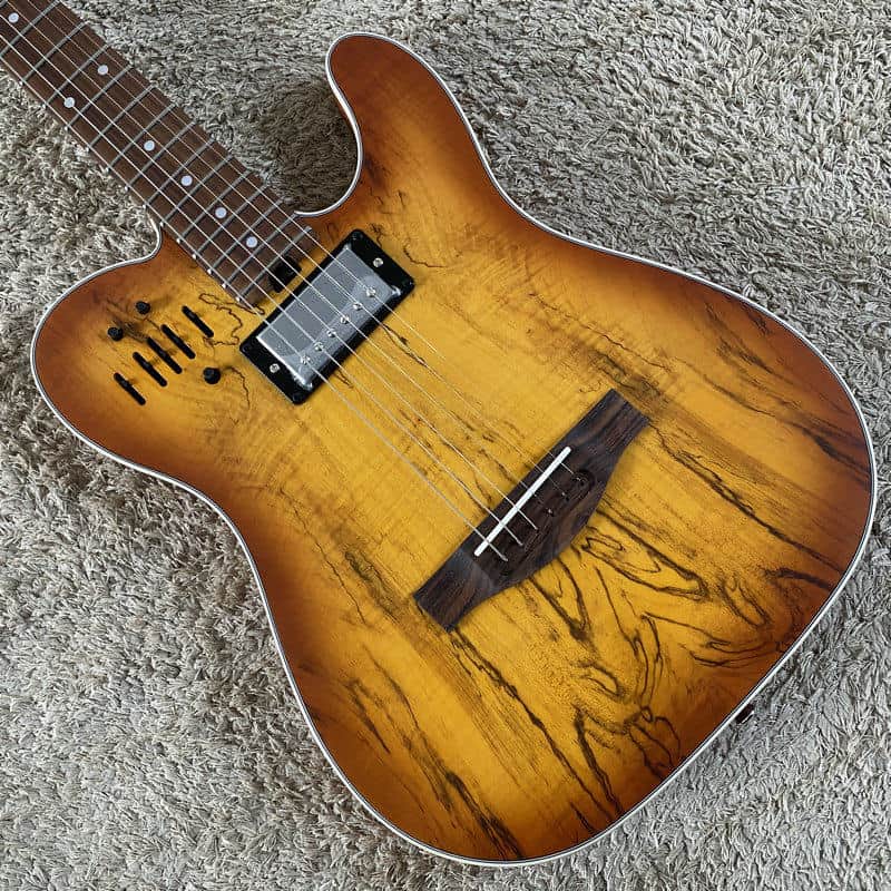 Customer Sunburst Electric Guitar, Spruce Top Mahogany Body, Roasted Maple Neck, 22 Frets Rosewood Fingerboard image 1