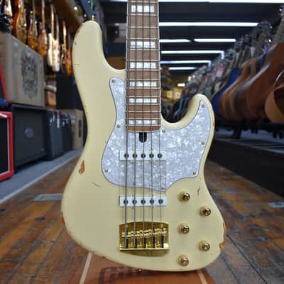 Xotic XJ-1T 5 String Heavy Aged-White Blonde (Custom Color/Ash