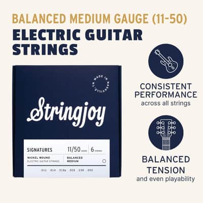 Stringjoy BAL11 Signatures Nickel Electric Guitar Strings, (Balanced Medium Gauge,11-50) image 2