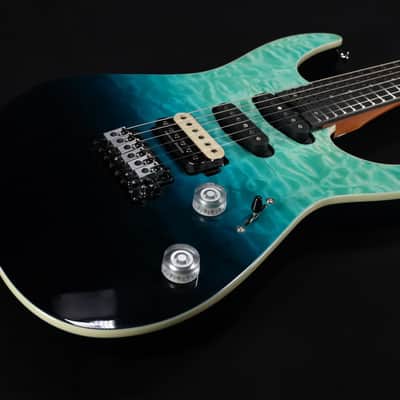 Charvel Pro-Mod Plus Dinky DK24 HSS 2PT EB QM Ebony Fingerboard Blue Curacao 746 image 1