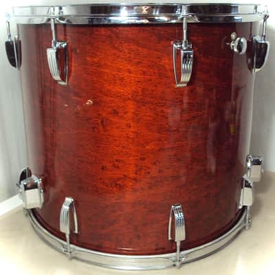Ludwig 18" x 16" Power Factory Floor Tom Natural Red Mahogany image 3