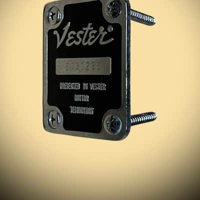 80s/90s Vester Stage Series Chrome Guitar Neck Plate w/Screws,Serial Number w/FREE SHIPPING image 3