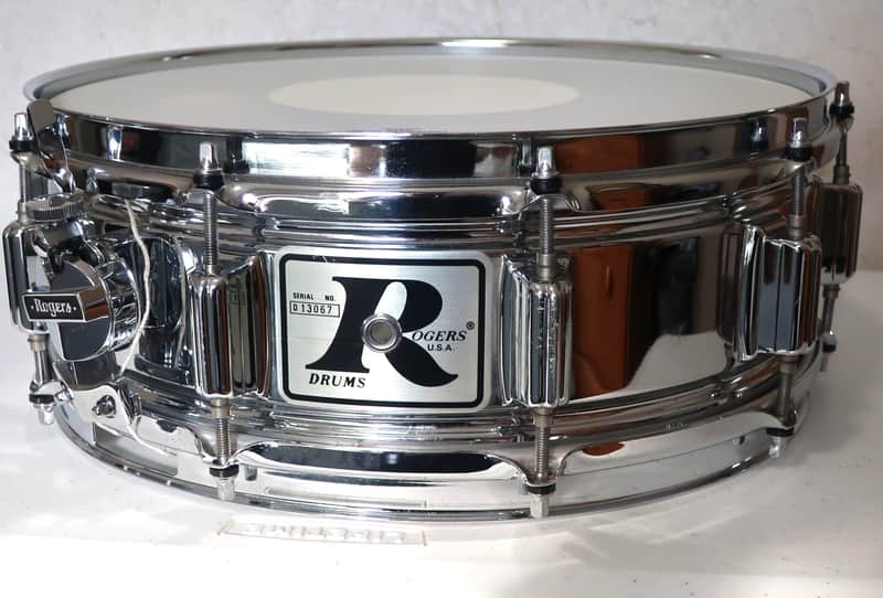 Rogers "Big R" SuperTen 5x14" 10-Lug Steel Snare Drum 1975 - 1976 - Chrome image 1
