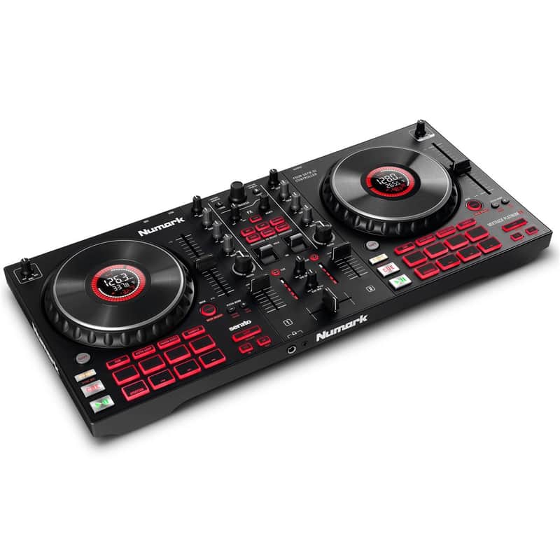 Numark Mixtrack Platinum FX 4-Deck Serato DJ Controller with Jog Wheel Displays and FX Paddles image 1
